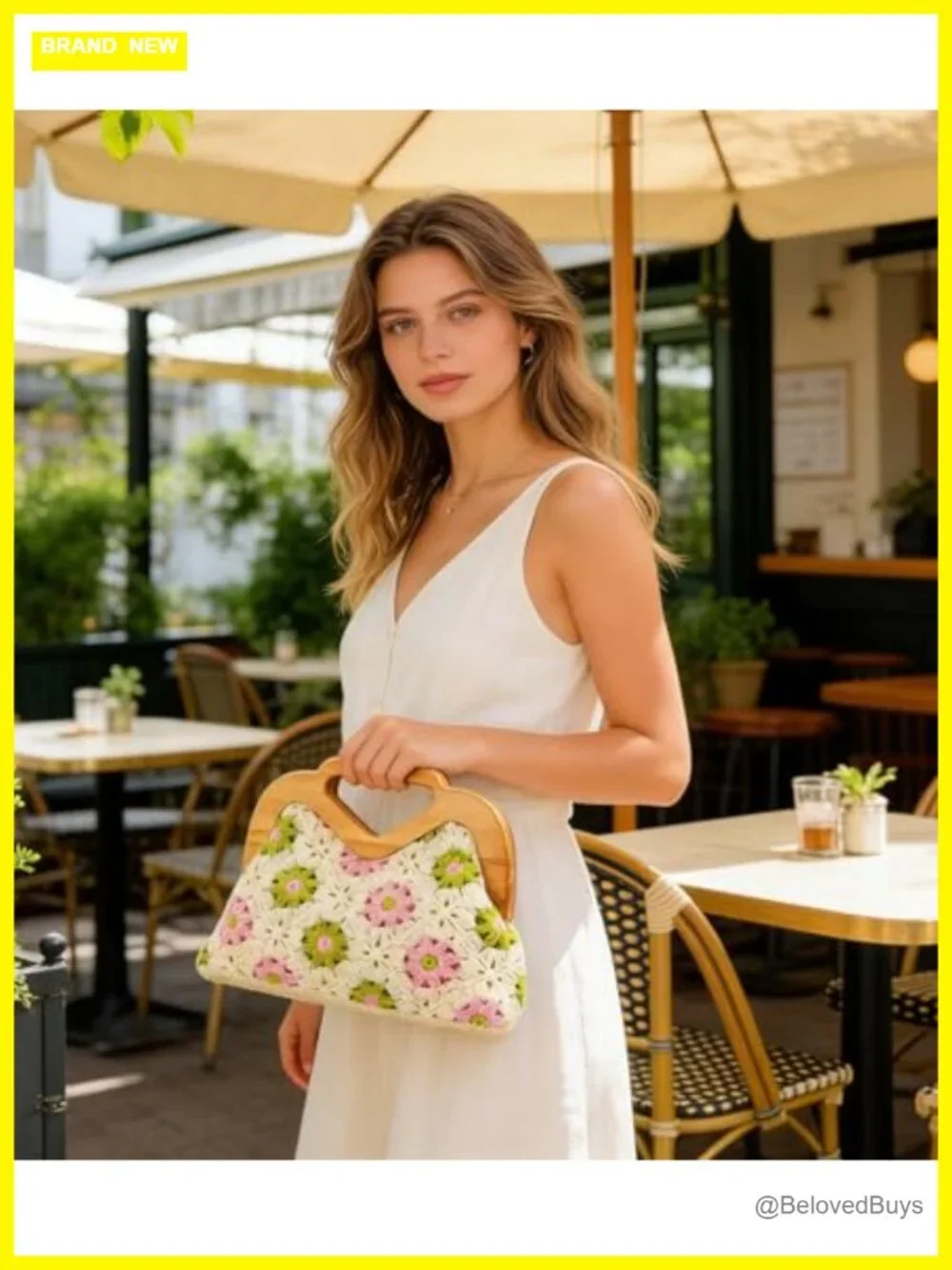 Crochet Macrame Summer Beach Bag Hobo Crossbody Shoulder Handbag Purse